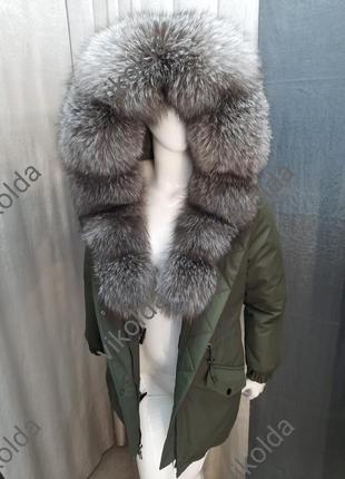 Женская парка куртка с мехом блюфрост4 фото