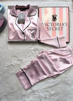 Жіноча шовкова в стилі піжама victoria's secret бордо4 фото