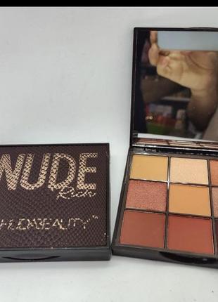 Палетка теней для век huda beauty nude rich obsessions eyeshadow palette, rich, 10 г