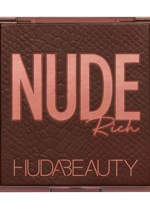 Палетка теней для век huda beauty nude rich obsessions eyeshadow palette, rich, 10 г2 фото