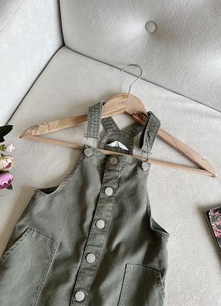 Джинсовый сарафан цвета хаки h&amp;m 2