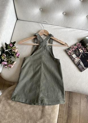 Джинсовый сарафан цвета хаки h&amp;m 5