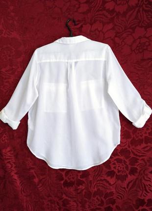 100% тонкий хлопок белоснежная свободная рубашка белая удлинённая свободная рубашка6 фото