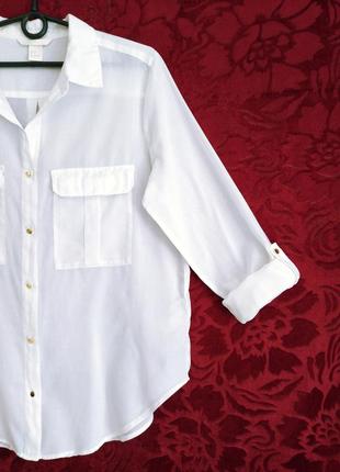100% тонкий хлопок белоснежная свободная рубашка белая удлинённая свободная рубашка5 фото