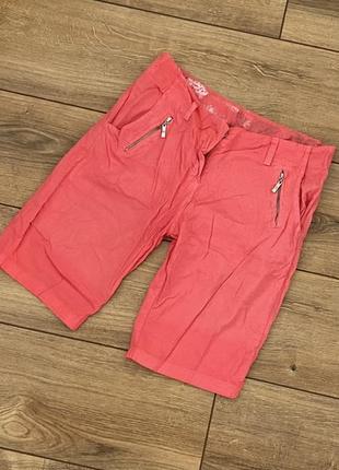 Легкие летние хлопковые шорты кораллового цвета
