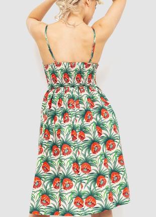 Сарафан женский с цветочным принтом цвет красно-зеленый