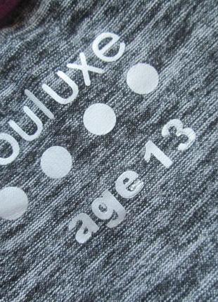 Суперовая укороченная подростковая спортивная футболка серый меланж с надписью souluxe7 фото