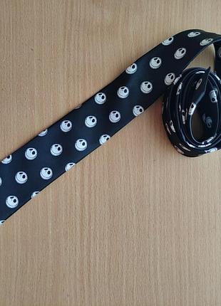 Краватка чорна з малюнком jack skellingtone