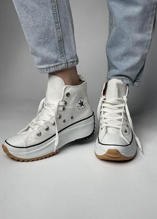 Кеды на платформе converse run star hike high top white