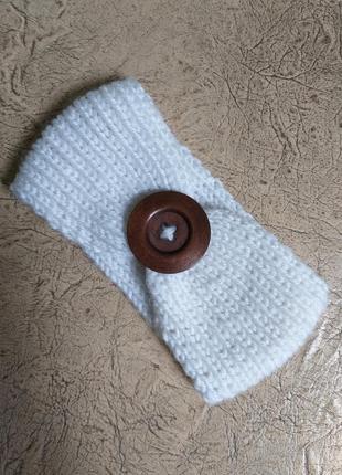 Детская повязка на голову. теплая повязка для девочки.