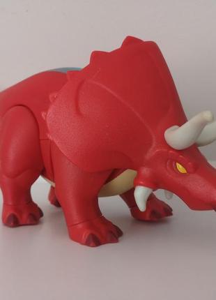 Трицератопс 28 см fisher price amaginext красный динозавр с белыми рогами и желтыми глазами дыно 🦕 дино терекс trex
