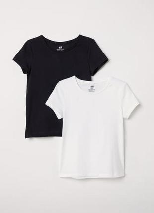 Набор футболок девочке, черная и белая 8/10 лет  h&m