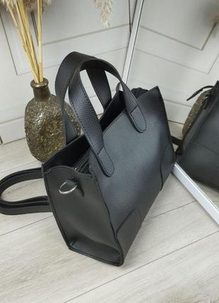 Женская сумка на одно отделение черная3 фото