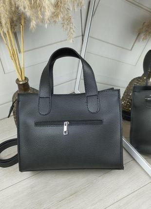 Женская сумка на одно отделение черная6 фото