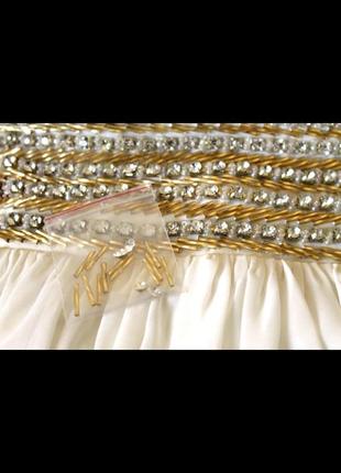 Doridorca шикарное свадебное вечернее выпускное платье белое молочное шампань со стразами