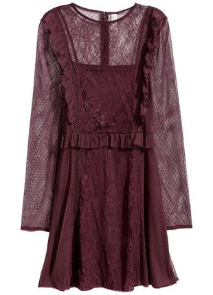 Кружевное платье от h&amp;m❤️ чорна і бордо