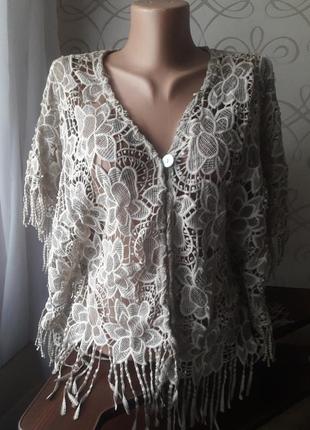 Кружевное пончо