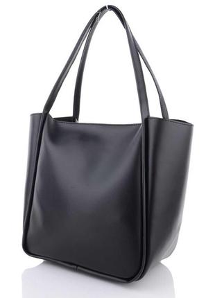 Женская сумка тоут черная сумка черный шопер шоппер вместительная сумка хобо3 фото
