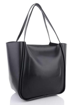 Жіноча сумка тоут чорна сумка чорний шопер шоппер містка сумка хобо4 фото
