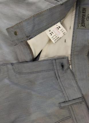 Мужские свет серые брюки под ремень new manner6 фото