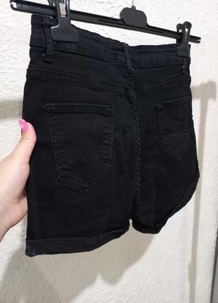 Черные шорты женские / короткие шорты джинсовые / черные джинсовые шорты женские4 фото