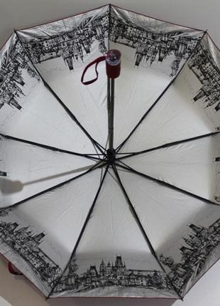 Парасоля напів автомат flagman з внутрішнім малюнком. зонт полуавтомат