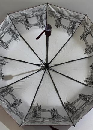 Парасоля напів автомат flagman з внутрішнім малюнком. зонт полуавтомат