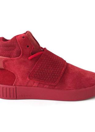 Шикарные женские кроссовки adidas tubular invader red (весна/ лето/ осень)