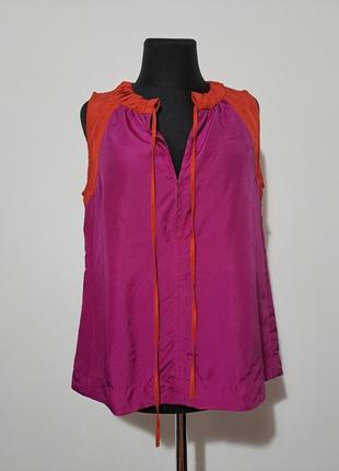 100% шёлк люкс бренд фирменная шелковая блузка колорблок marc jacobs2 фото