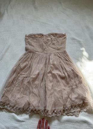 Сукня без бретелей пудрова рожева babydoll бейбидол7 фото