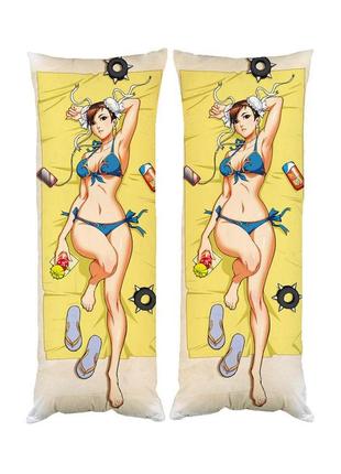 Подушка дакимакура чунь ли уличный боец chun-li street fighter декоративная ростовая подушка для обнимания