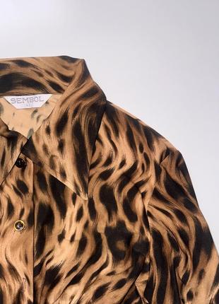 Винтажная рубашка с леопардовым принтом5 фото