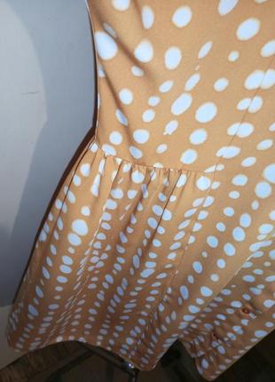 Женственная,горчичная блузка-туника на пуговицах,в горошек,большого размера-оверсайз,monki7 фото