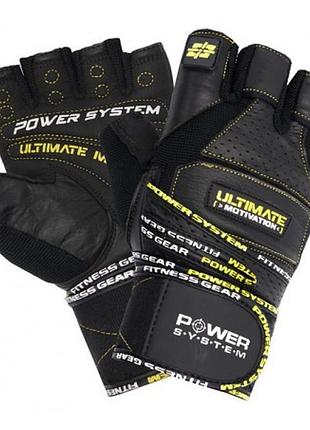Рукавички для фітнесу power system ps-2810 ultimate motivation black/yellow line xl