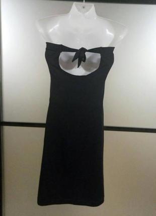 Черное мини платье бюстье. базовое маленькое платье/сарафан открытые плечи хс-м9 фото