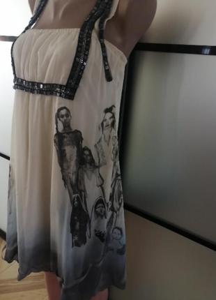 Легкий свободный поддушный шифоновый сарафан/платье хс-м2 фото