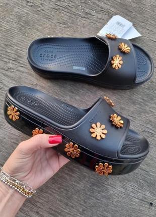 Шлепанцы на платформе crocs platform,w11