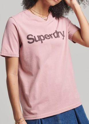 Шикарная брендовая хлопковая футболка superdry оригинал 💜💖💜1 фото