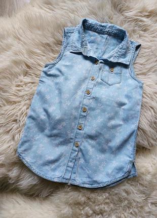 🌺🌻🌸 красивая рубашка джинс принт цветы