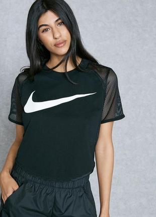 Футболка nike swoosh mesh crop t-shirt ,оригінал