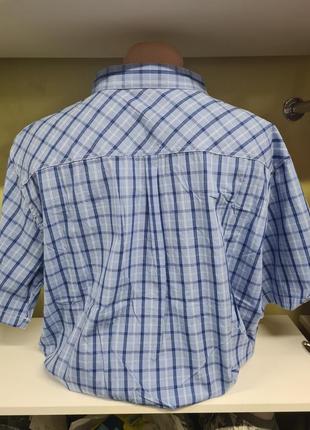 Тениска мужская клетка с карманами хлопок, мужская тениска рубашка с коротким рукавом, тениска с карманами стандартные и большие размеры батал2 фото