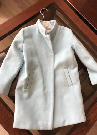 Пальто деми 116 см. голубое