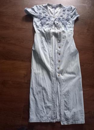 Платье халат джинсовый