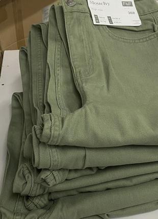 Новые джинсы слоучи оливковые, с этикетками, бренд f&amp;f6 фото