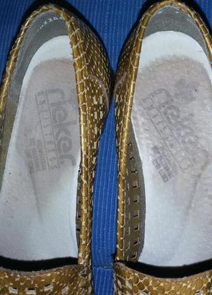 Шкіряні літні туфлі rieker, розмір 39 (25,5 см)5 фото