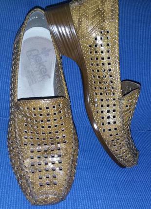 Кожаные летние туфли rieker, размер 39 (25,5 см)