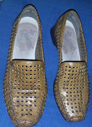 Шкіряні літні туфлі rieker, розмір 39 (25,5 см)3 фото