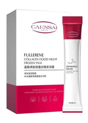 Нічна маска для обличчя cahnsai fullerene collagen good night gelly 1стик2 фото