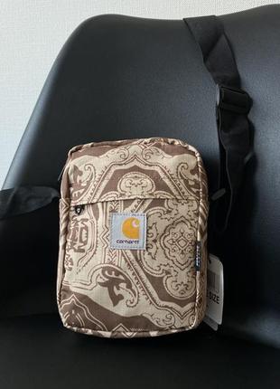 Сумка мессенджер carhartt verse brown кархарт + подарок брелок
