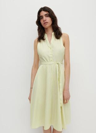 Reserved платье рубашка в полоску светлое миди летнее сукня літня сарафан1 фото